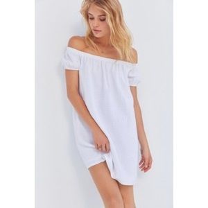 Cooperative Off-The-Shoulder Mini Dress in white